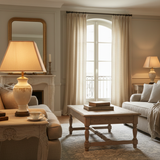 Ambiance abat-jour carré beige