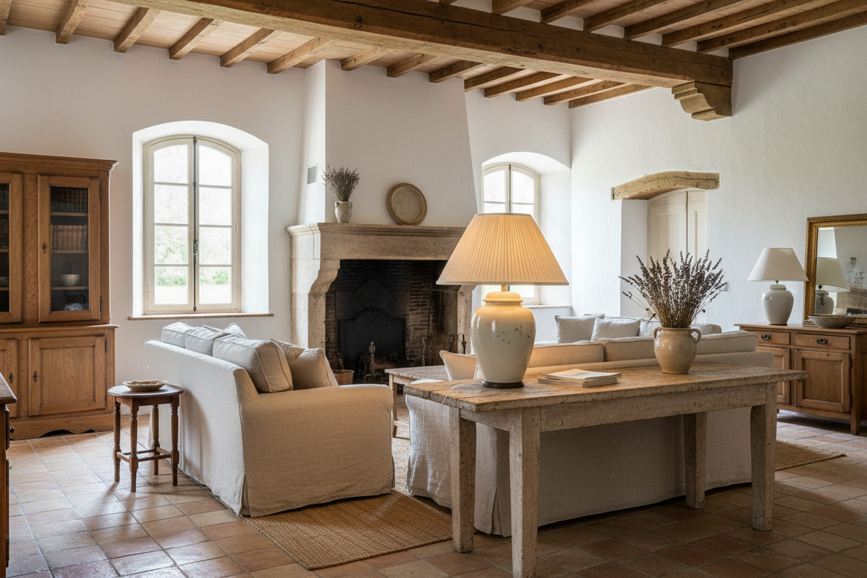 Ambiance abat-jour ivoire crème