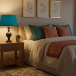 Ambiance abat-jour ovale turquoise