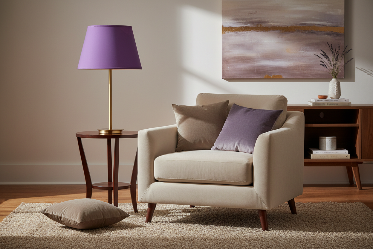Ambiance abat-jour violet