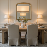Ambiance suspension carrée blanc cassé