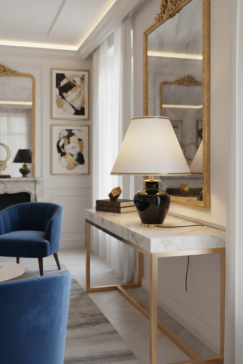 Lampe à poser abat-jour blanc